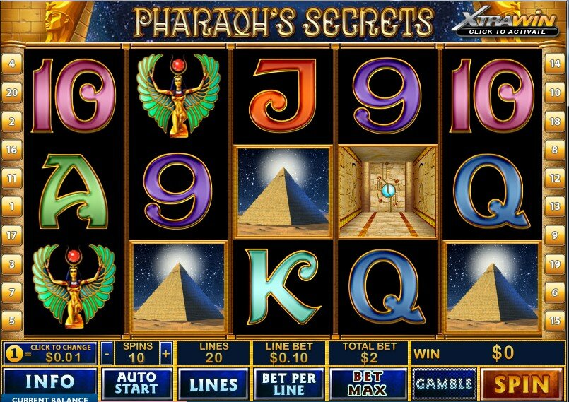 Pharaohs secrets video slot - fun mode